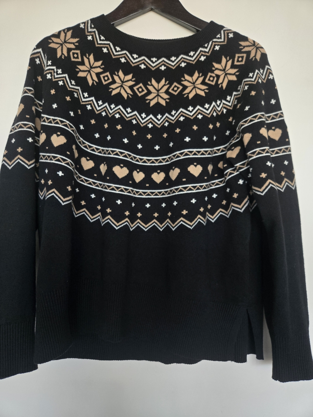 BEACH RIOT Elizabeth Sweater Mystic Fairisle Knit Black Beige